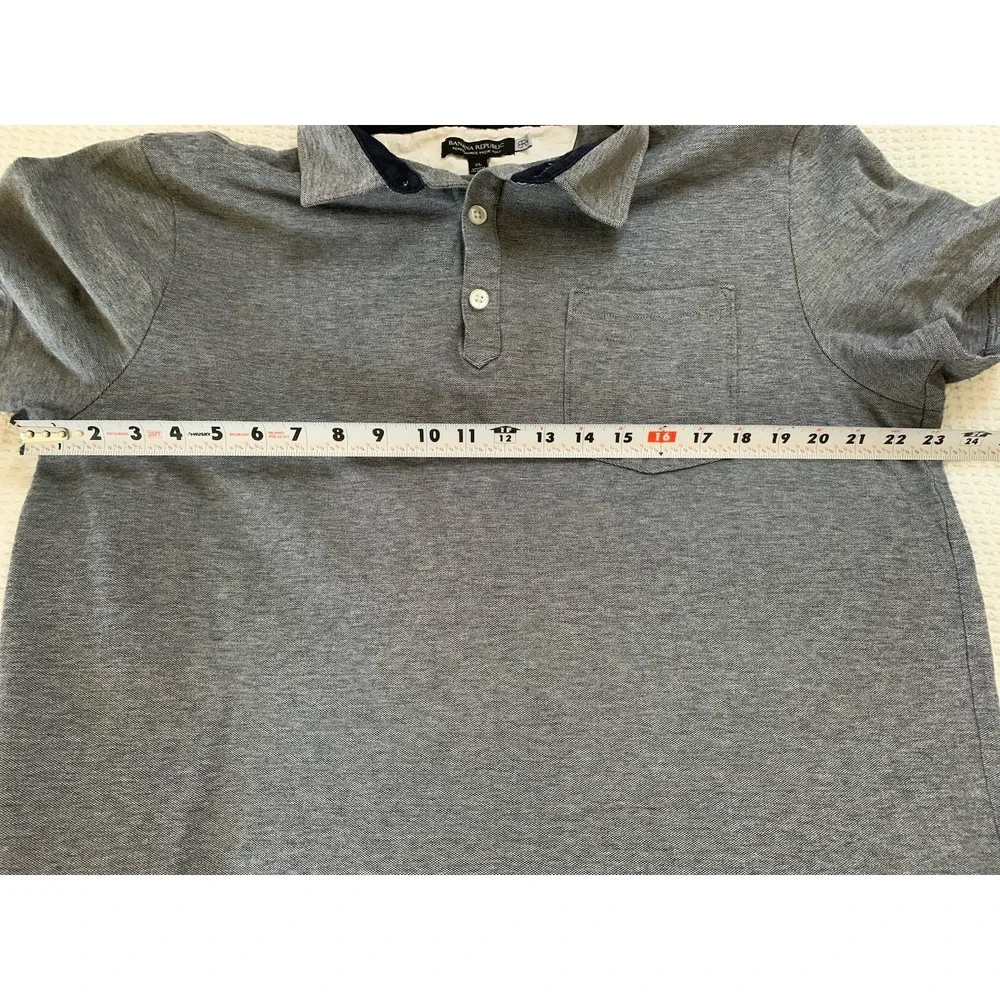 Banana Republic Performance Pique Pocket Polo Shirt‎ Mens XL Grey Heather BR+